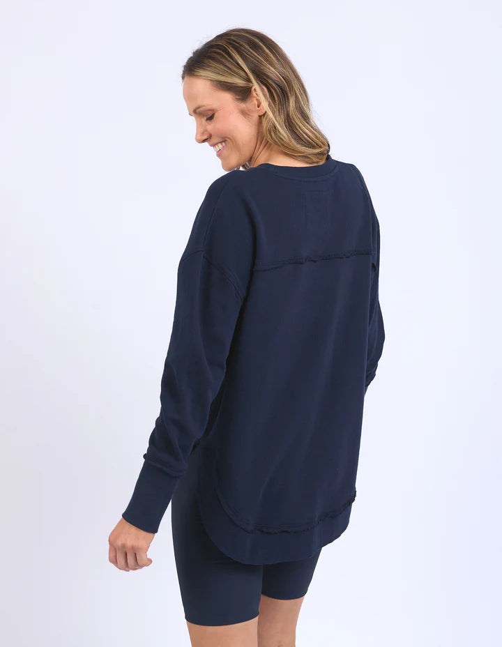 FOXWOOD SIMPLIFIED METALLIC CREW NAVY