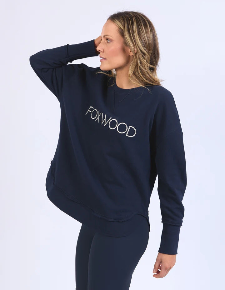 FOXWOOD SIMPLIFIED METALLIC CREW NAVY