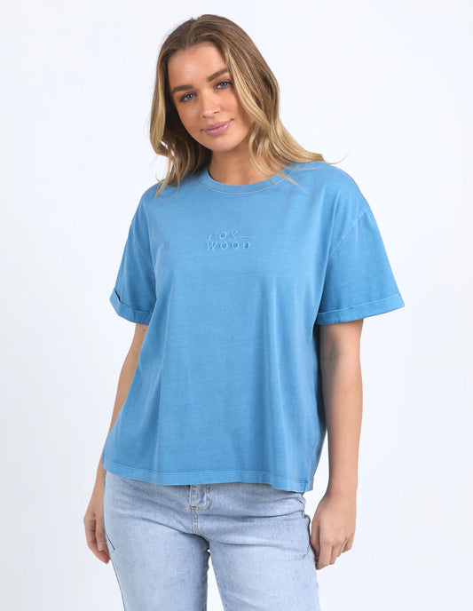 FOXWOOD HUNTLEIGH OVERSIZED TEE AZURE BLUE