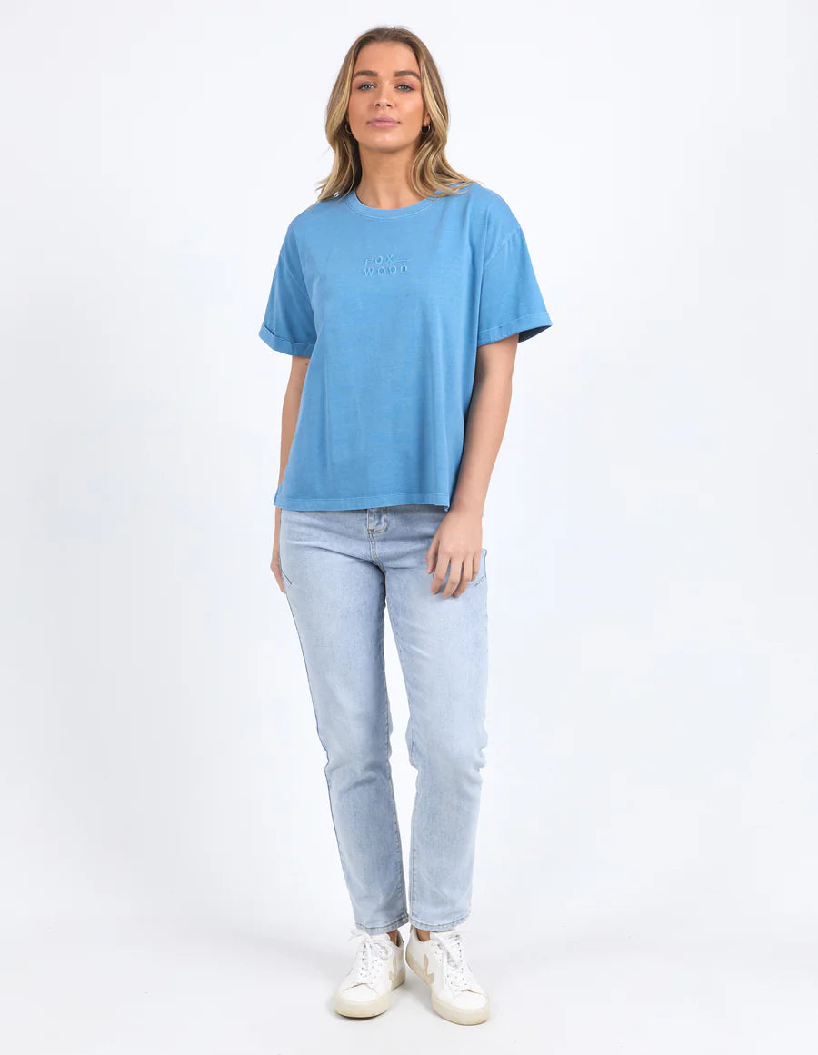 FOXWOOD HUNTLEIGH OVERSIZED TEE AZURE BLUE