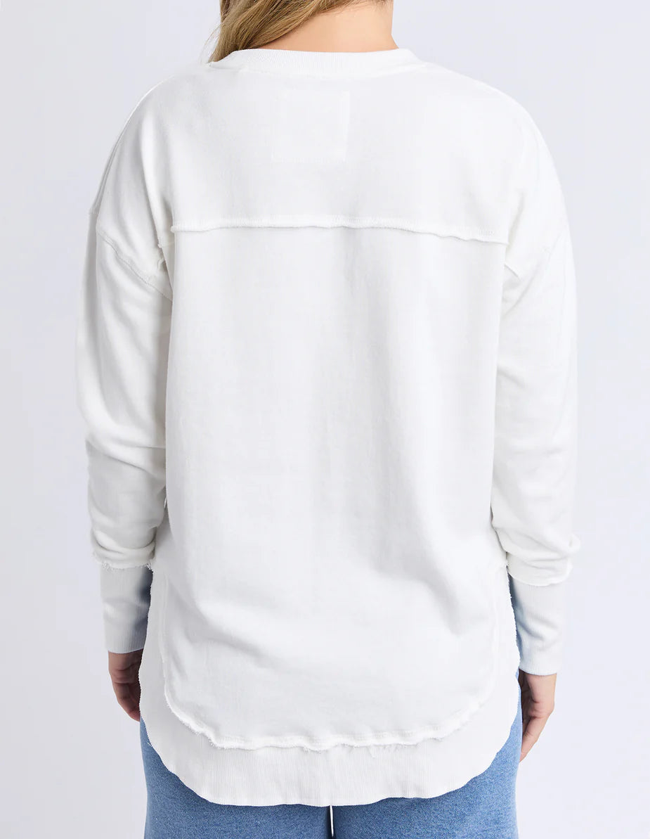 Foxwood Simplified Tonal Crew Vintage White & Peach
