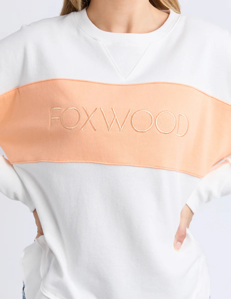 Foxwood Simplified Tonal Crew Vintage White & Peach