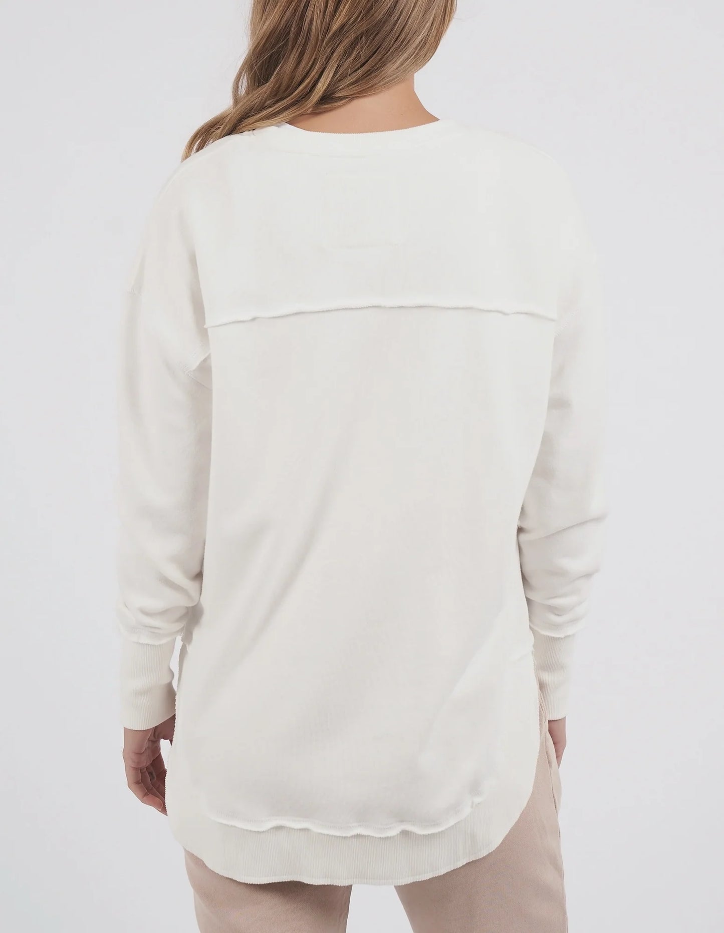 FOXWOOD SIMPLIFIED TONAL CREW VINTAGE WHITE