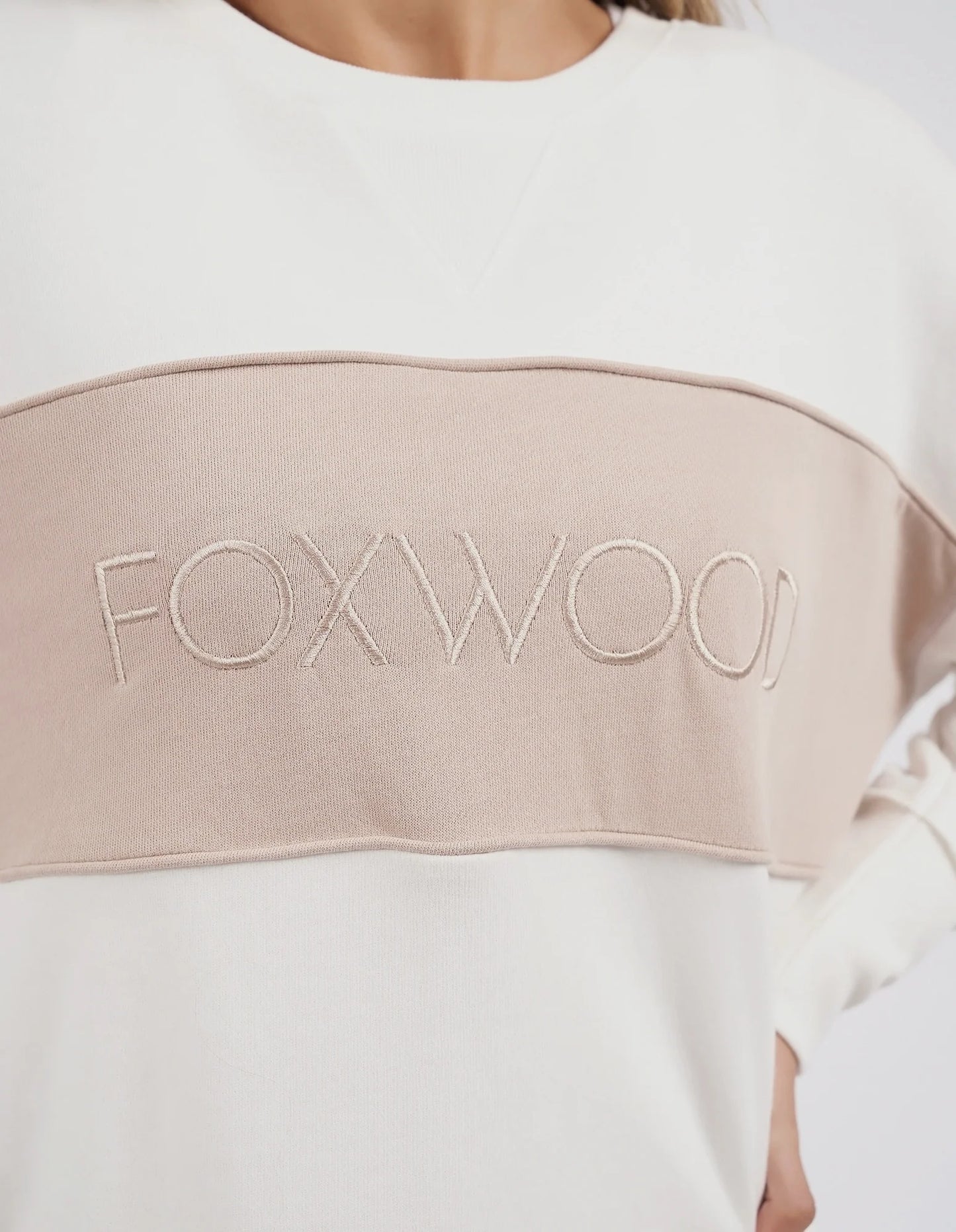 FOXWOOD SIMPLIFIED TONAL CREW VINTAGE WHITE