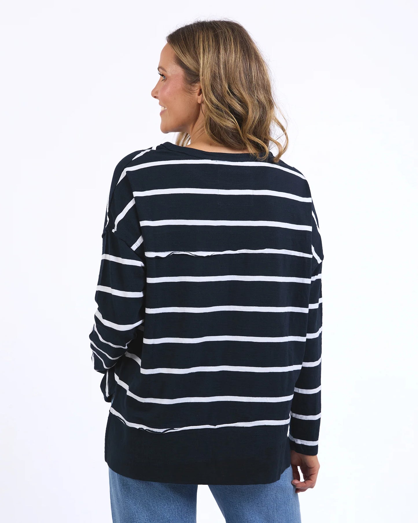 Foxwood Jayne Stripe Throw On Top | Navy