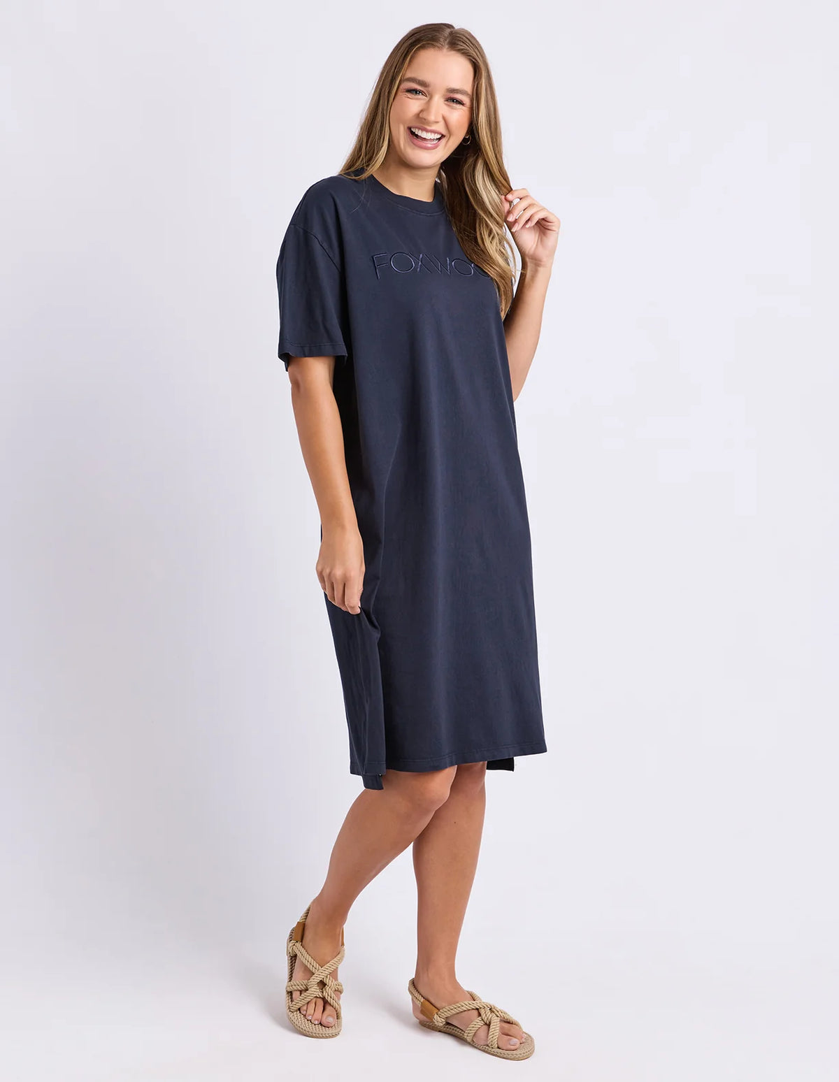 Foxwood Simplified Tee Dress | Navy