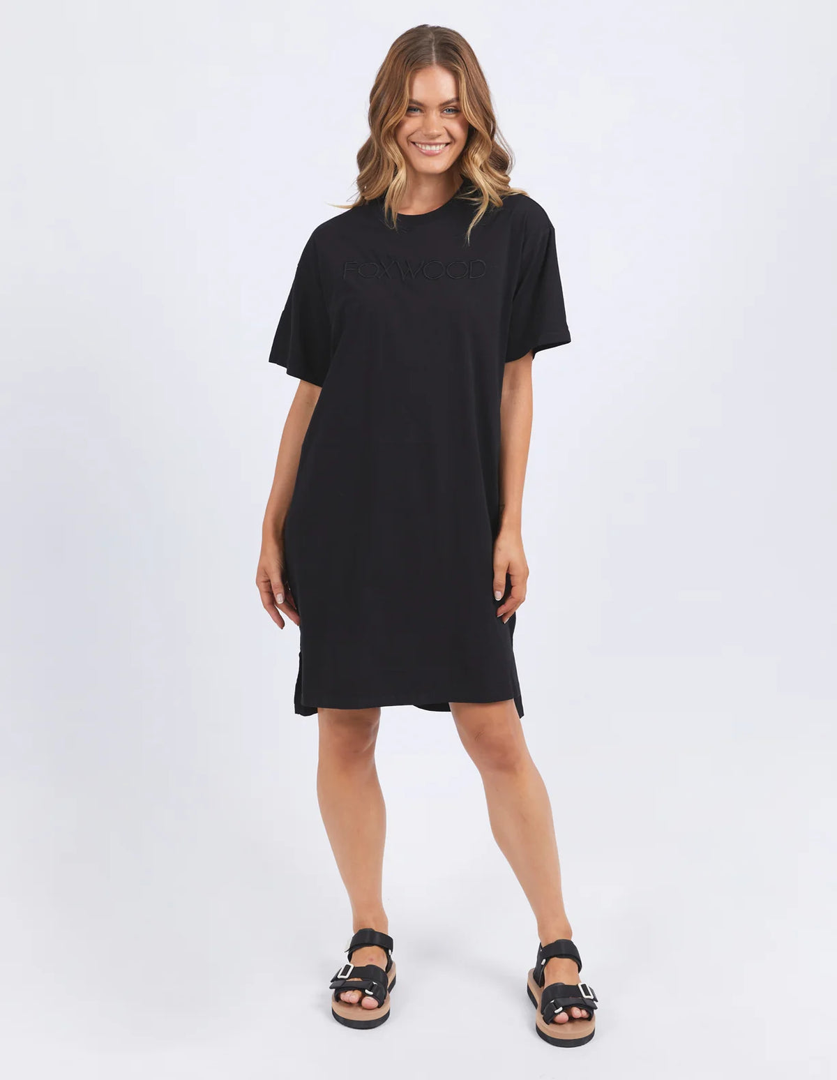 Foxwood Simplified Tee Dress | Washed Black