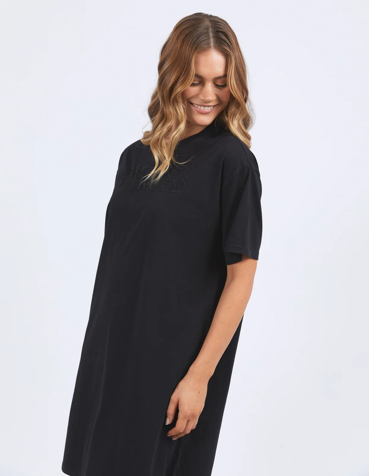 Foxwood Simplified Tee Dress | Washed Black