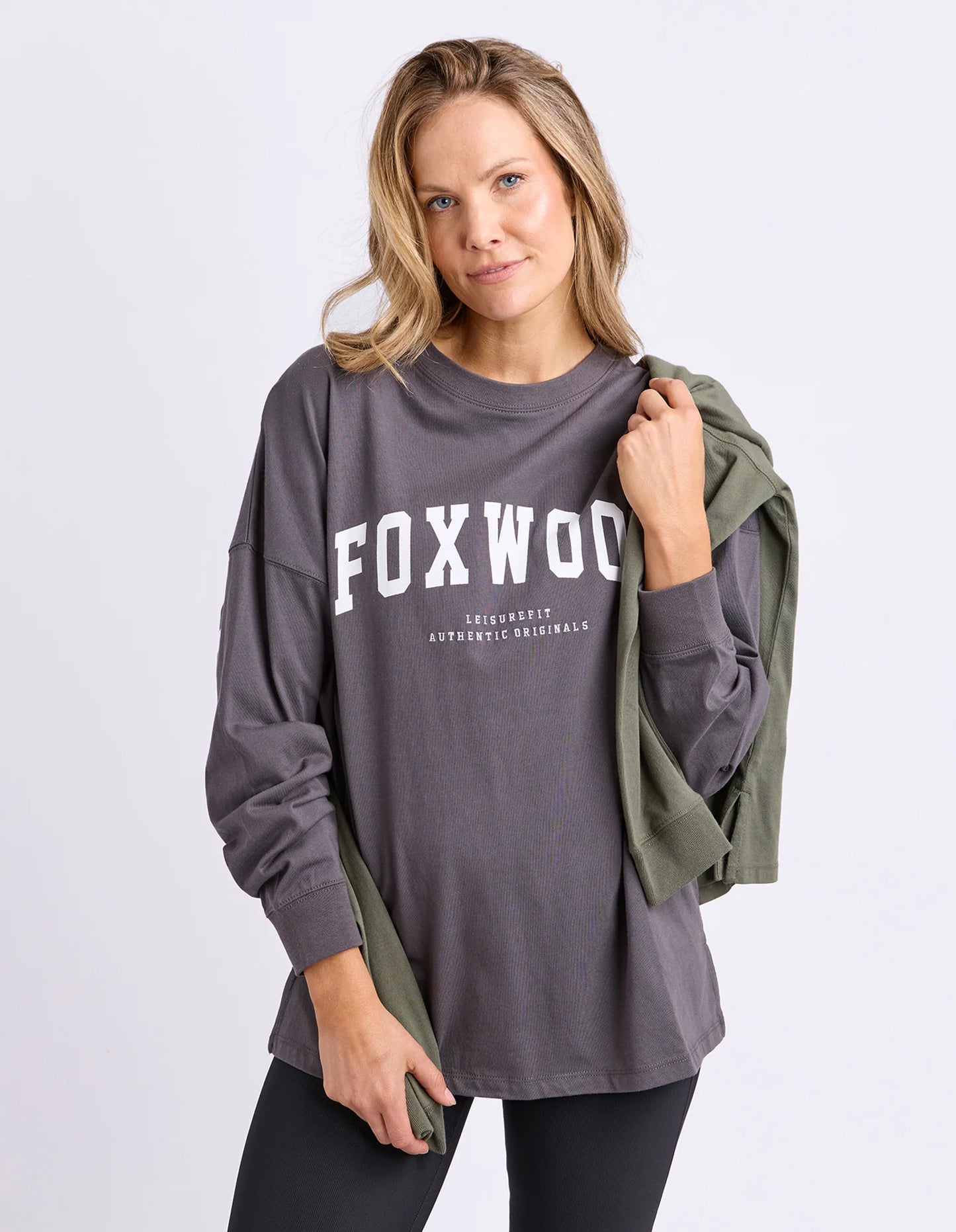 Foxwood Interval Long Sleeve | Charcoal/White