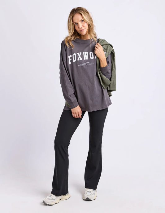 Foxwood Interval Long Sleeve | Charcoal/White