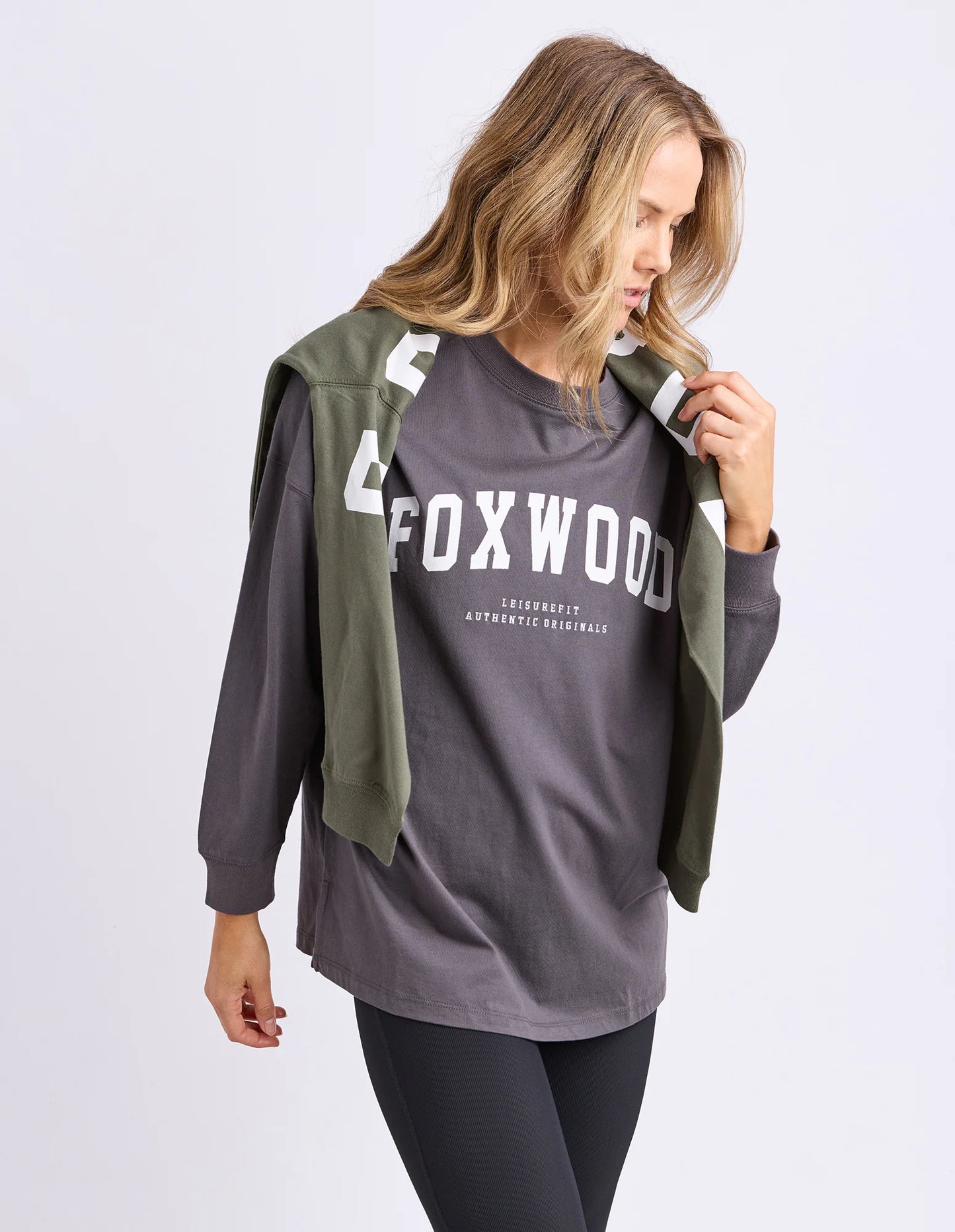 Foxwood Interval Long Sleeve | Charcoal/White