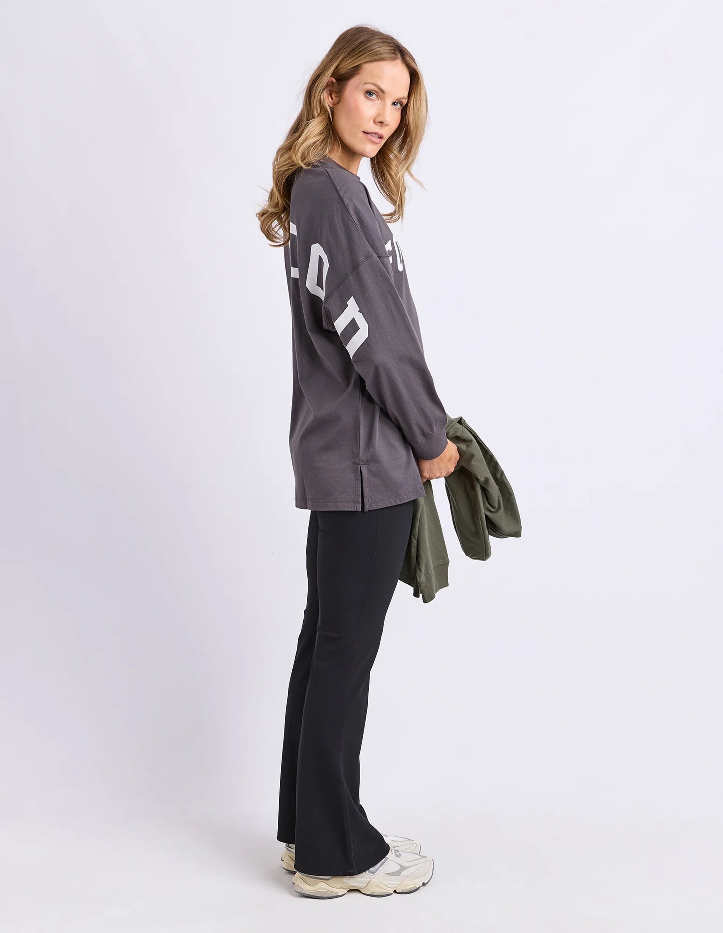 Foxwood Interval Long Sleeve | Charcoal/White