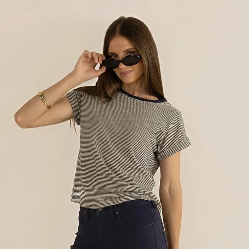 Humidity Pinnacle Stripe Tee | Midnight