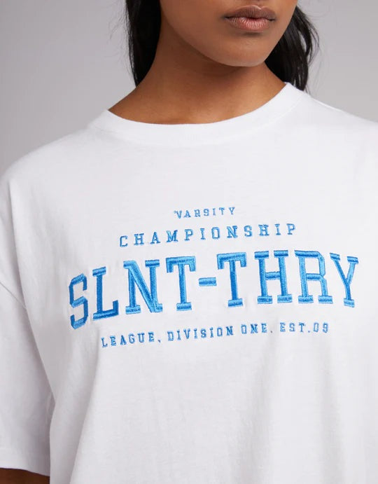 SILENT THEORY VARSITY TEE LIGHT BLUE