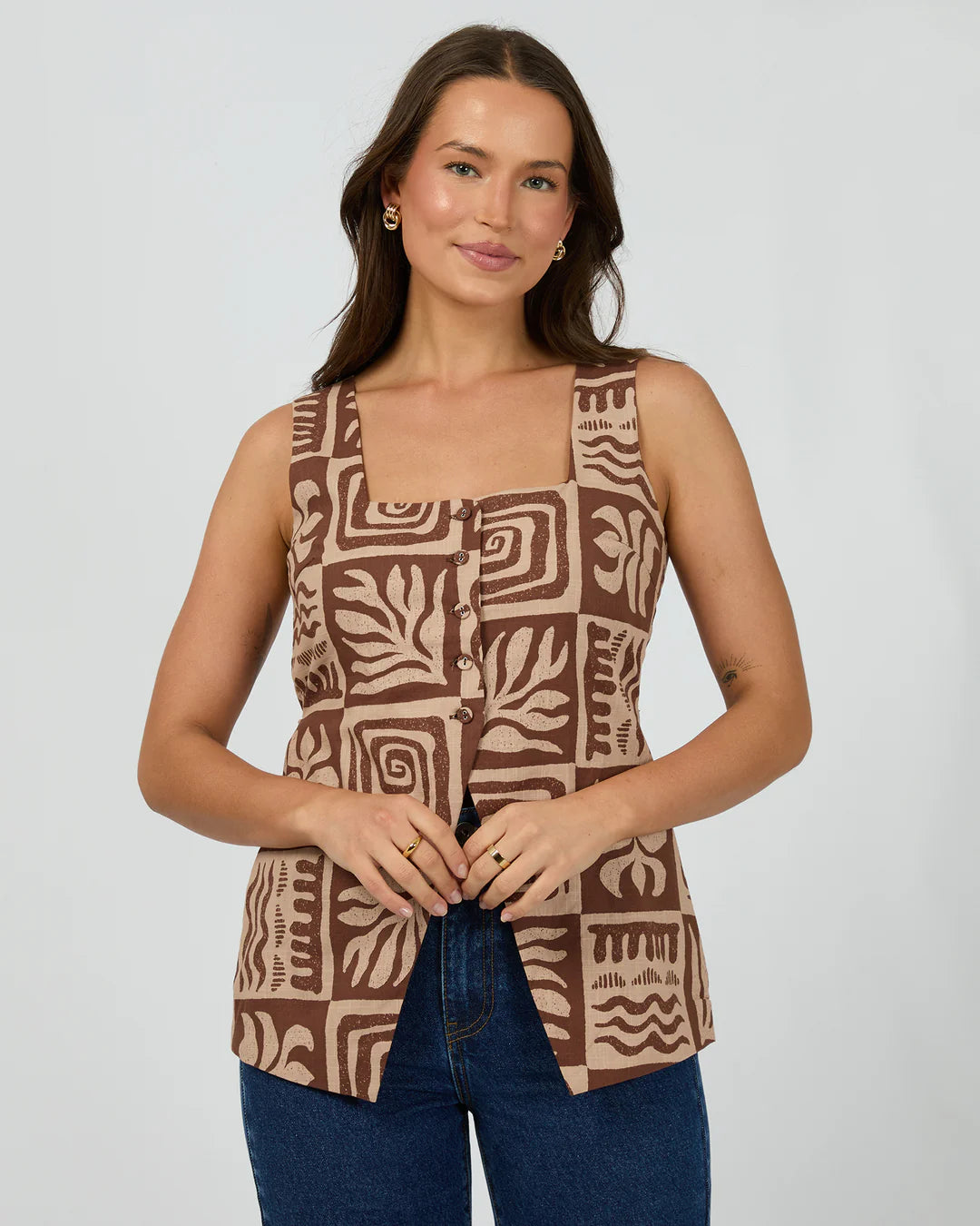 SILENT THEORY TULUM TOP BROWN