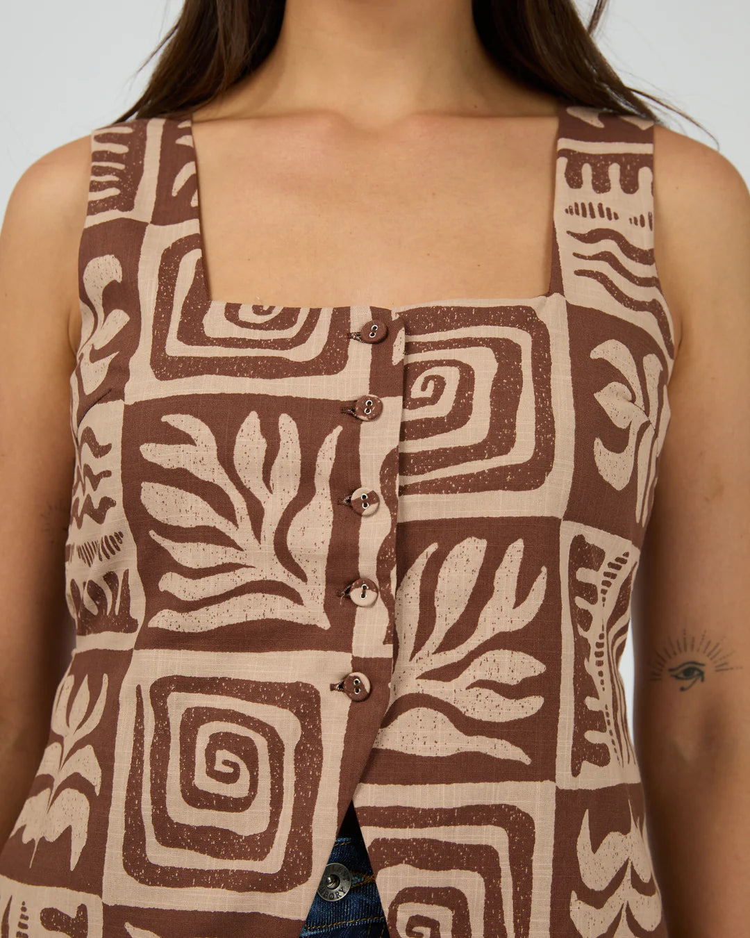 SILENT THEORY TULUM TOP BROWN