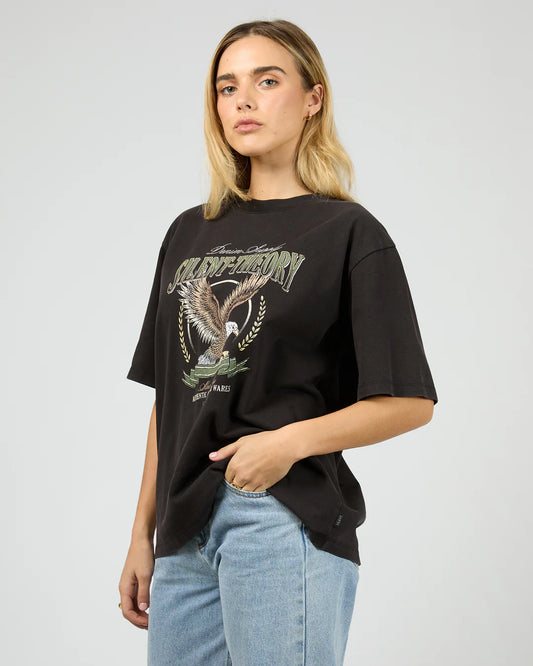 SILENT THEORY AIRBORNE TEE WASHED BLACK