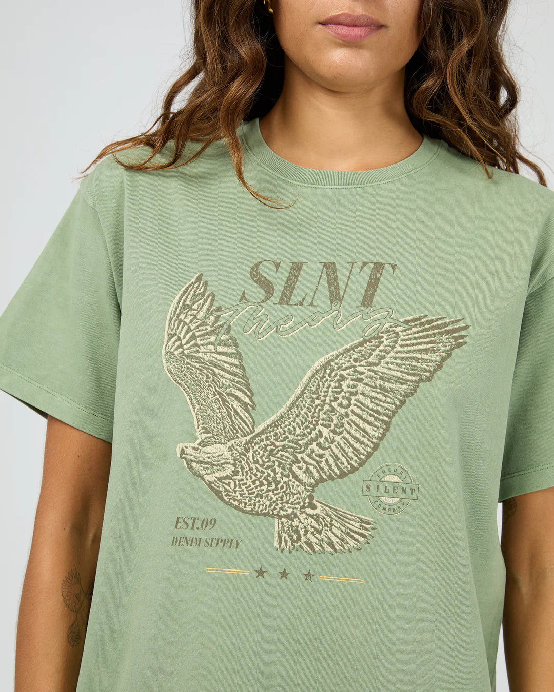 Silent Theory Hand Drawn Tee Green