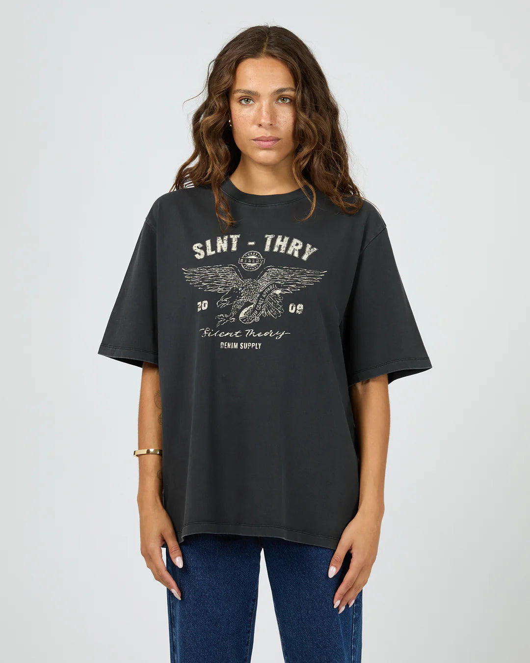 Silent Theory With Reason Tee Washed Black