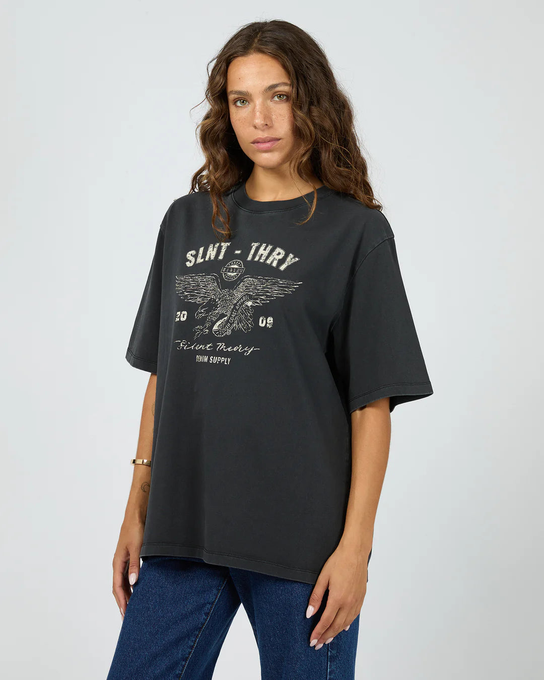 Silent Theory With Reason Tee Washed Black