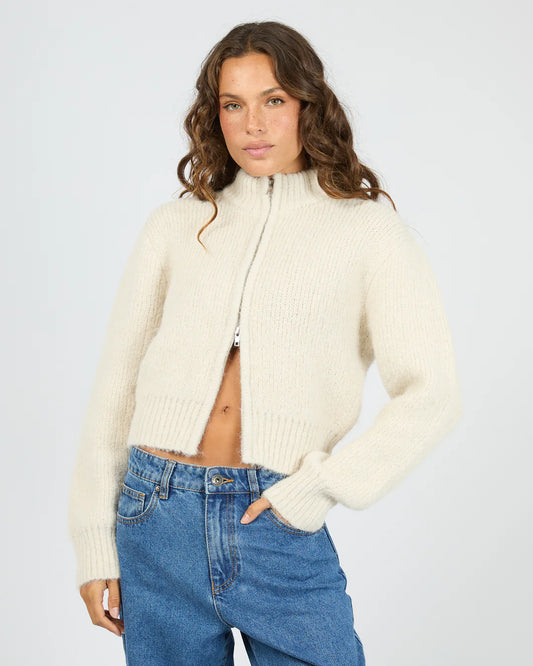 Silent Theory Leila Zip Thru Jumper | Chalk