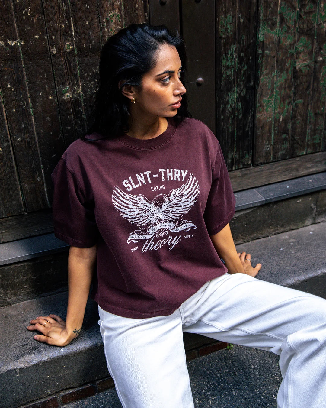 Silent Theory In Time Relax Tee | Cherry