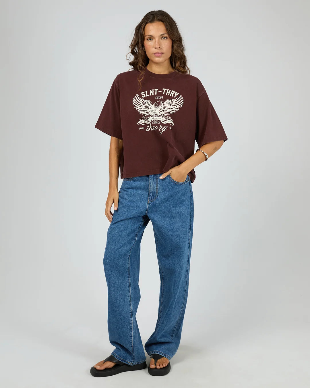 Silent Theory In Time Relax Tee | Cherry