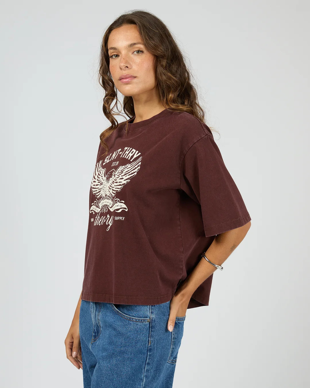 Silent Theory In Time Relax Tee | Cherry