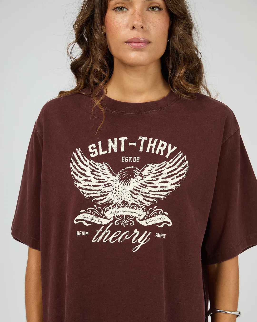 Silent Theory In Time Relax Tee | Cherry
