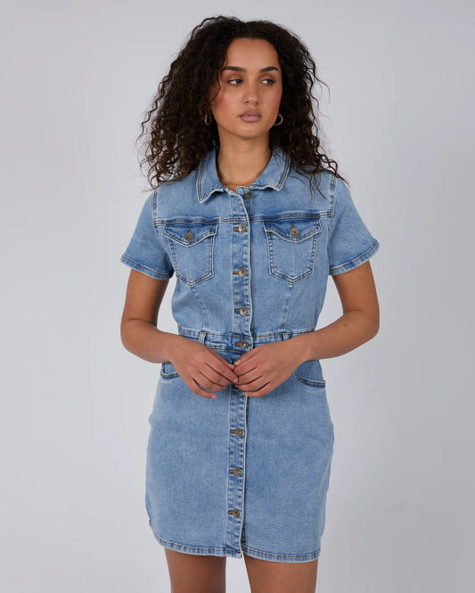 SILENT THEORY SHAY MINI DRESS LIGHT BLUE