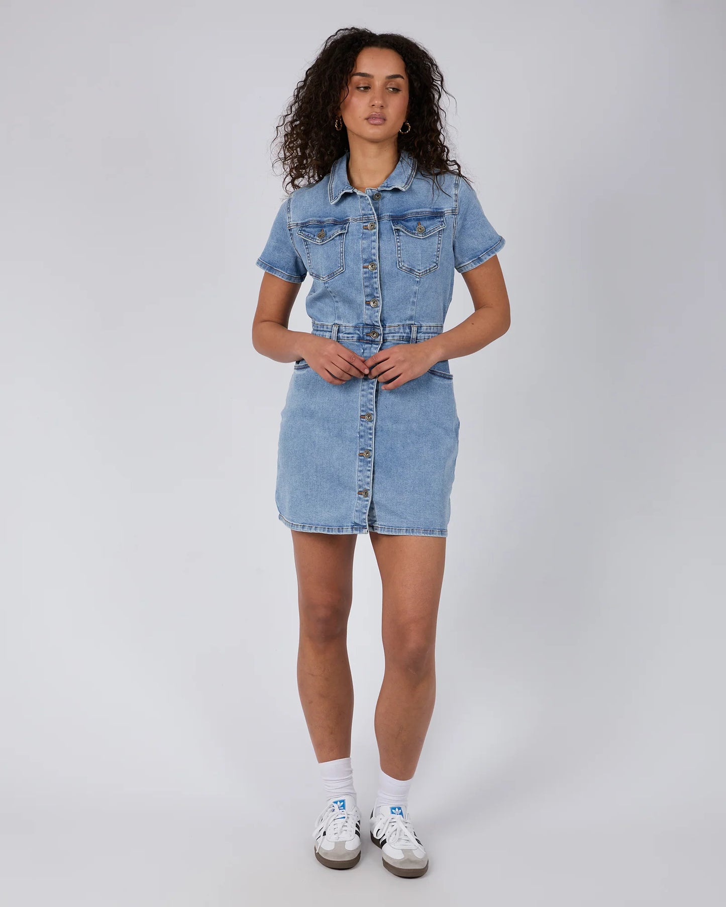 SILENT THEORY SHAY MINI DRESS LIGHT BLUE