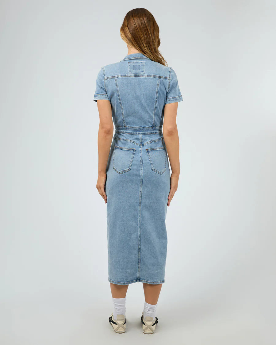 SILENT THEORY BOSTON MIDI DRESS LIGHT BLUE