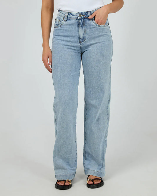 SILENT THEORY HUNTER COMFORT WIDE LEG JEAN LIGHT BLUE