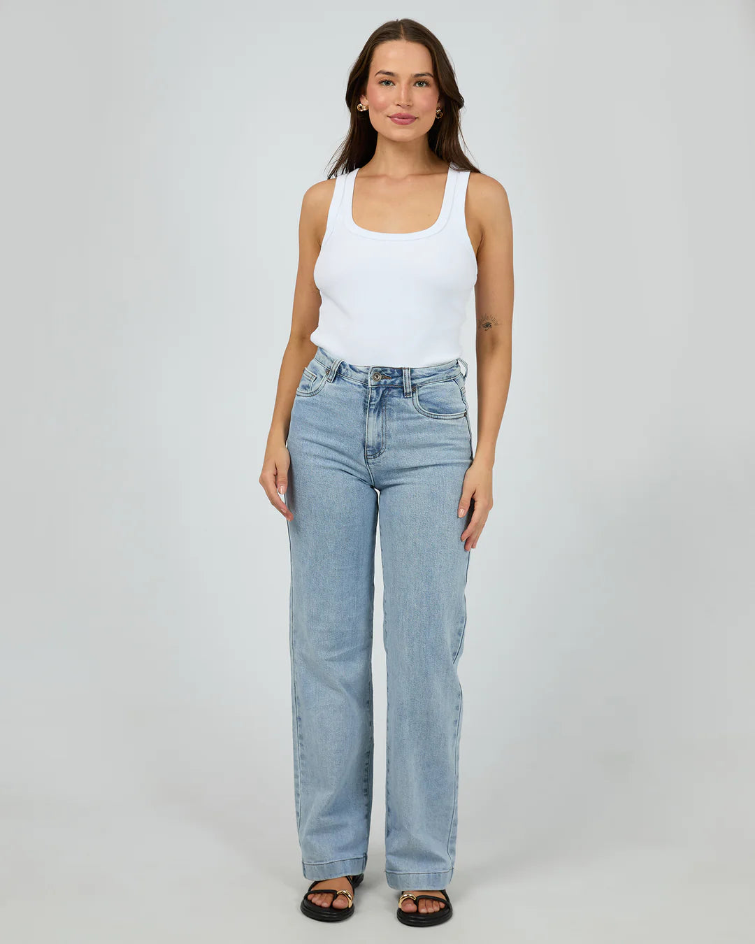 SILENT THEORY HUNTER COMFORT WIDE LEG JEAN LIGHT BLUE
