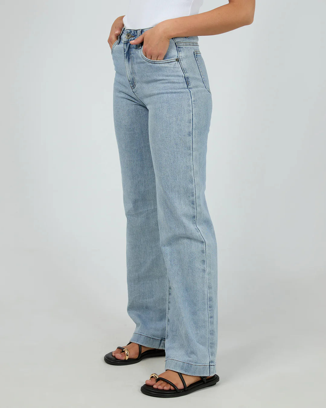 SILENT THEORY HUNTER COMFORT WIDE LEG JEAN LIGHT BLUE