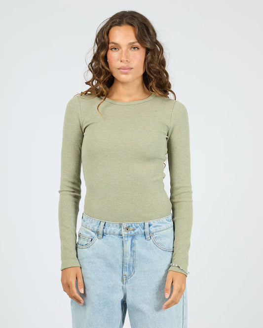 Silent Theory Rib Long Sleeve Tee | Fern