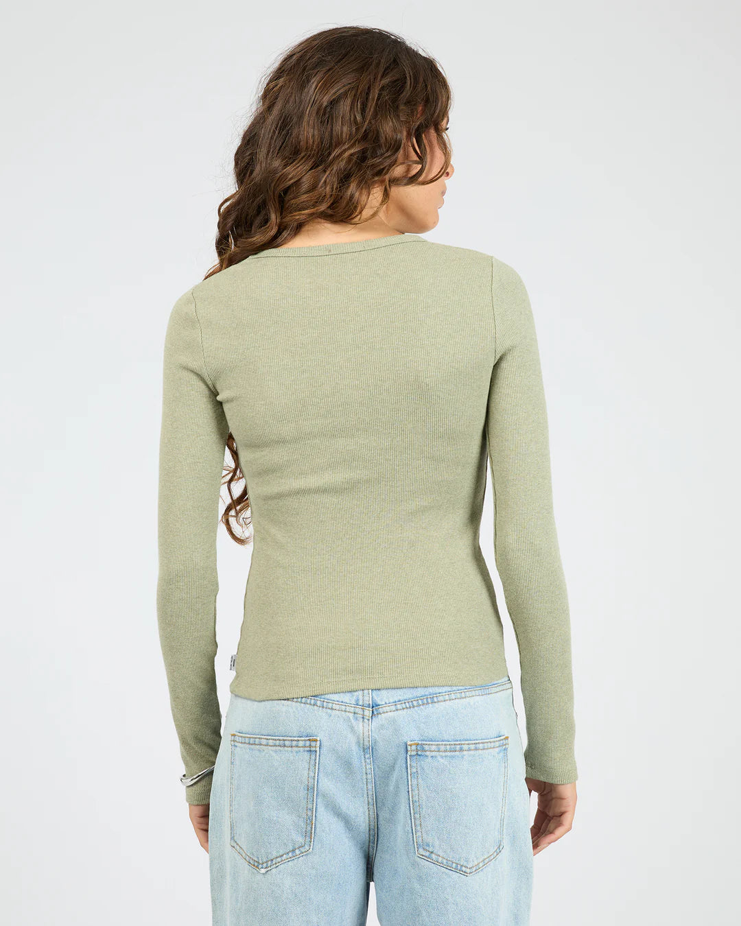 Silent Theory Rib Long Sleeve Tee | Fern