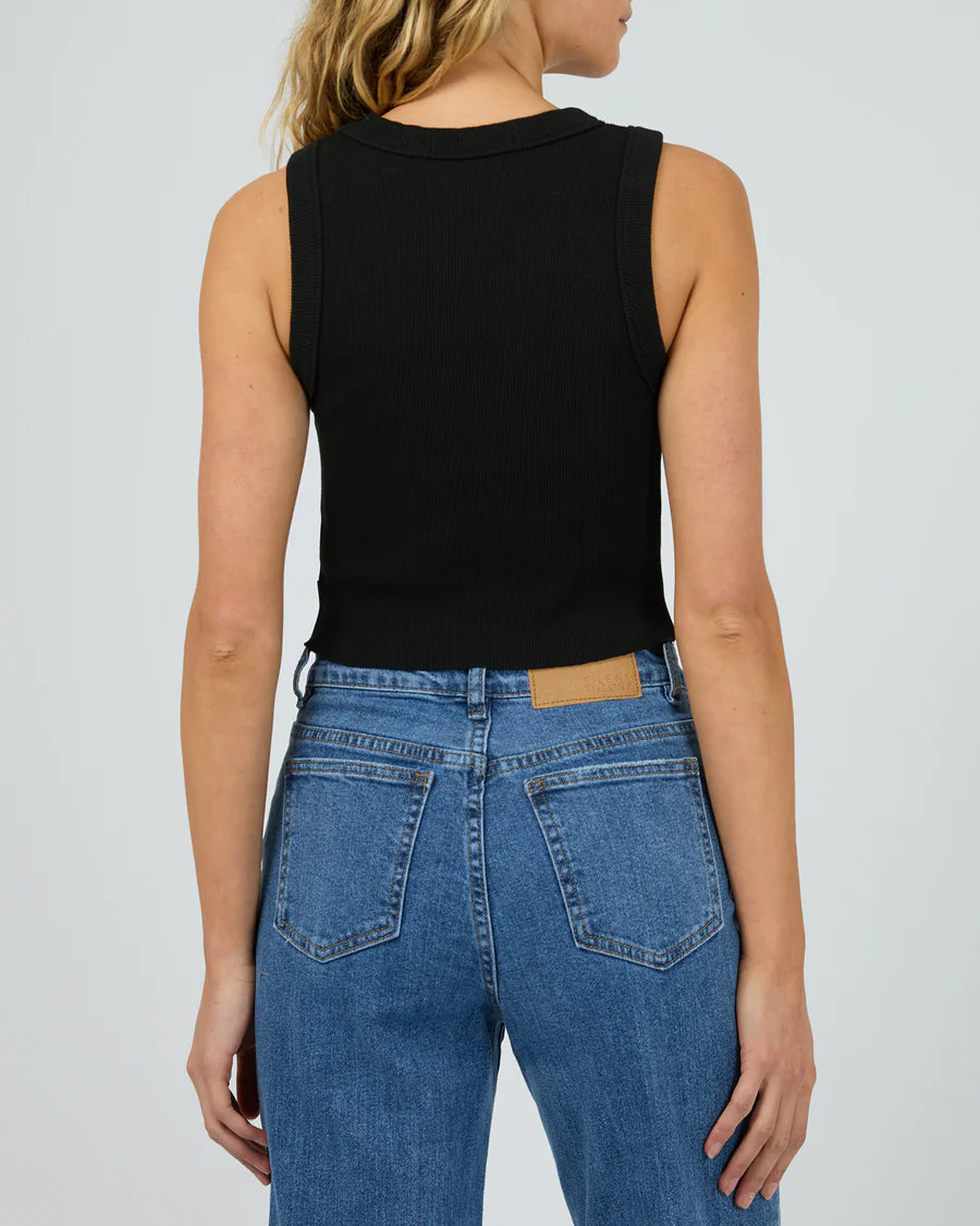 SILENT THEORY PIA CROP TANK BLACK