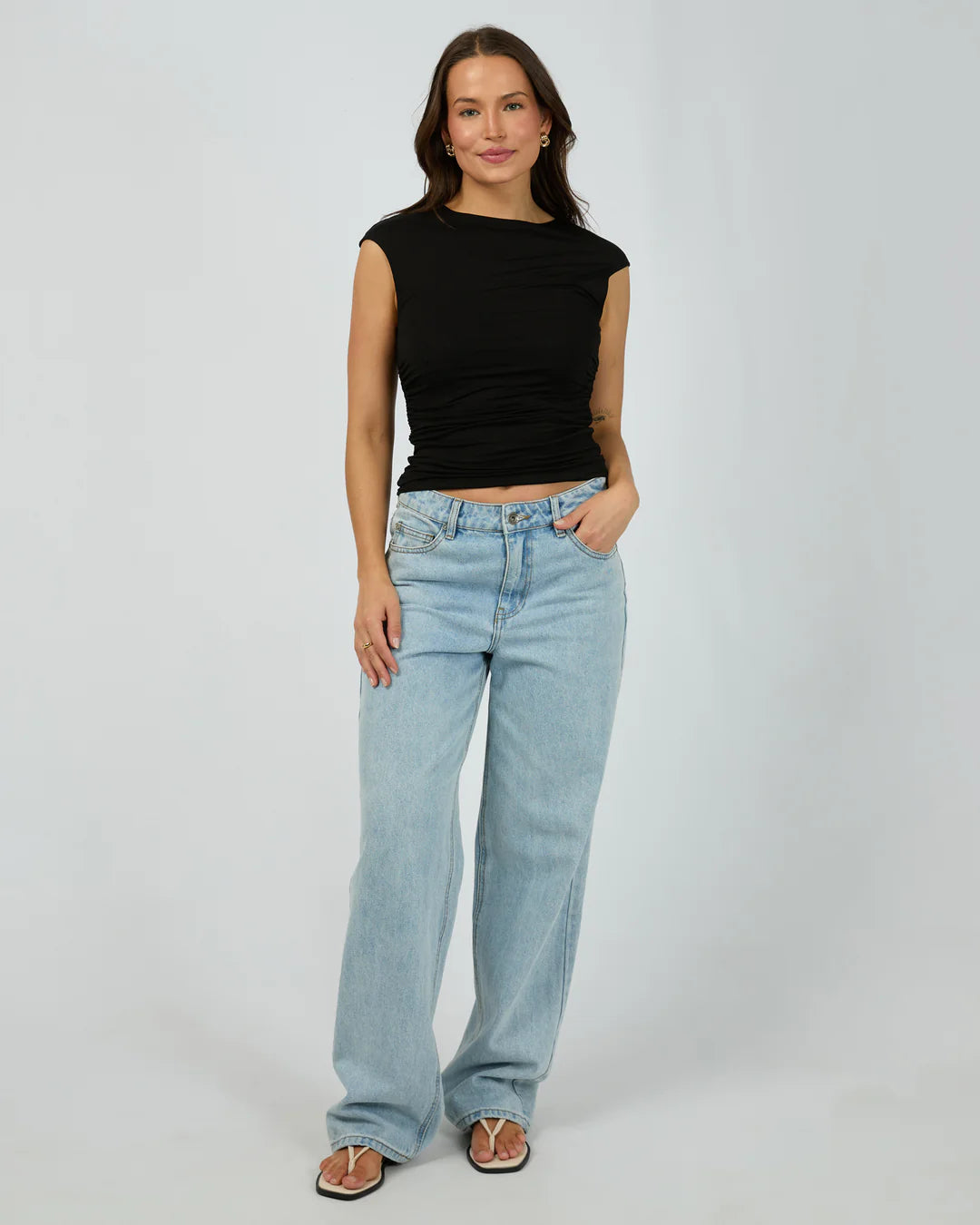 ALL ABOUT EVE EVIE RUCHED TOP BLACK