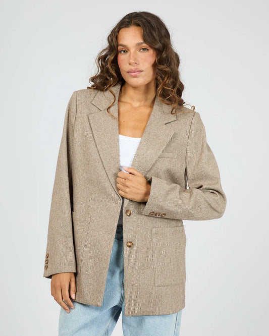 Silent Theory Opal Textured Blazer | Brown