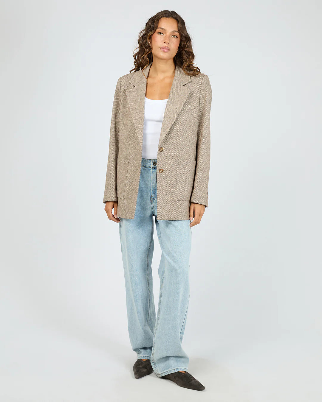 Silent Theory Opal Textured Blazer | Brown
