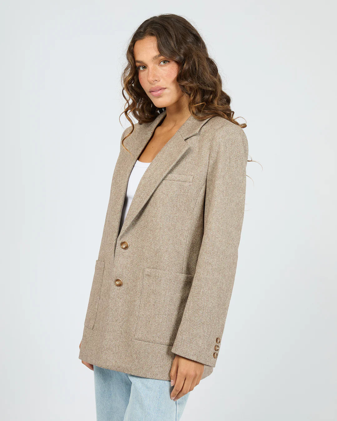 Silent Theory Opal Textured Blazer | Brown