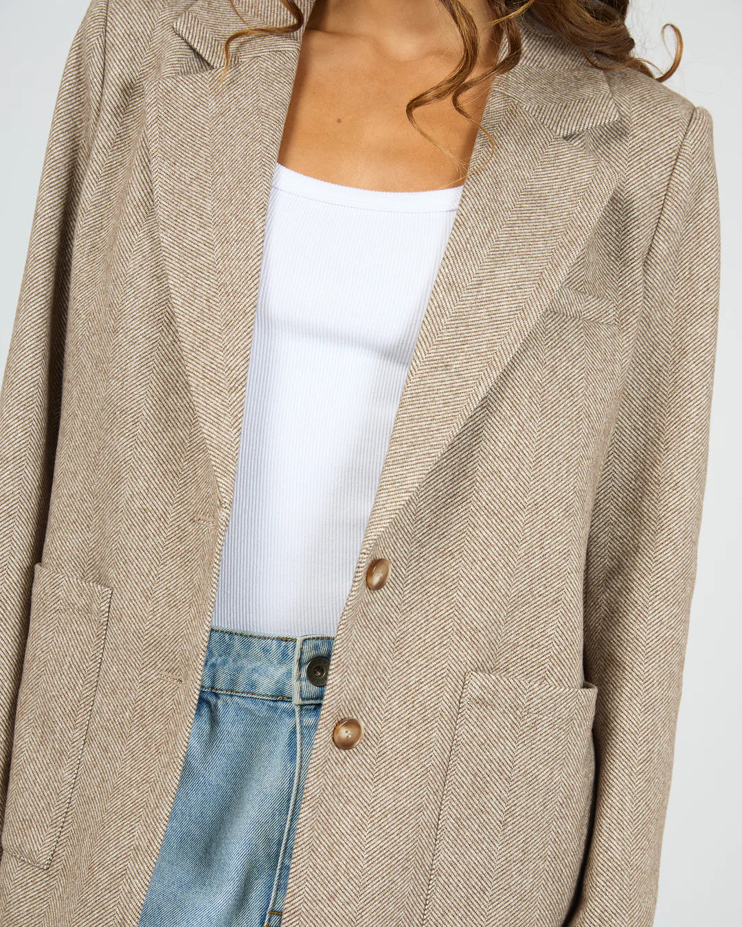 Silent Theory Opal Textured Blazer | Brown