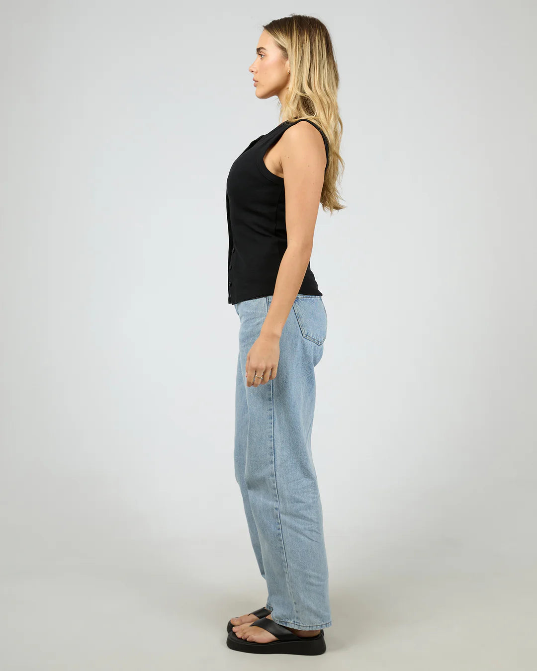 Silent Theory Button Up Tank Black