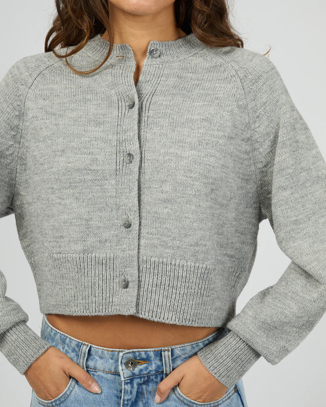 Silent Theory Lotus Knit Cardi | Grey Marle