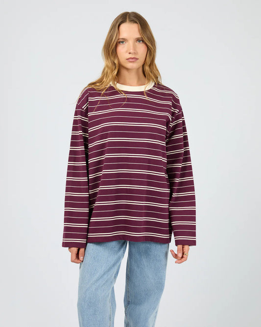 Silent Theory Stripe Long Sleeve Tee | Cherry