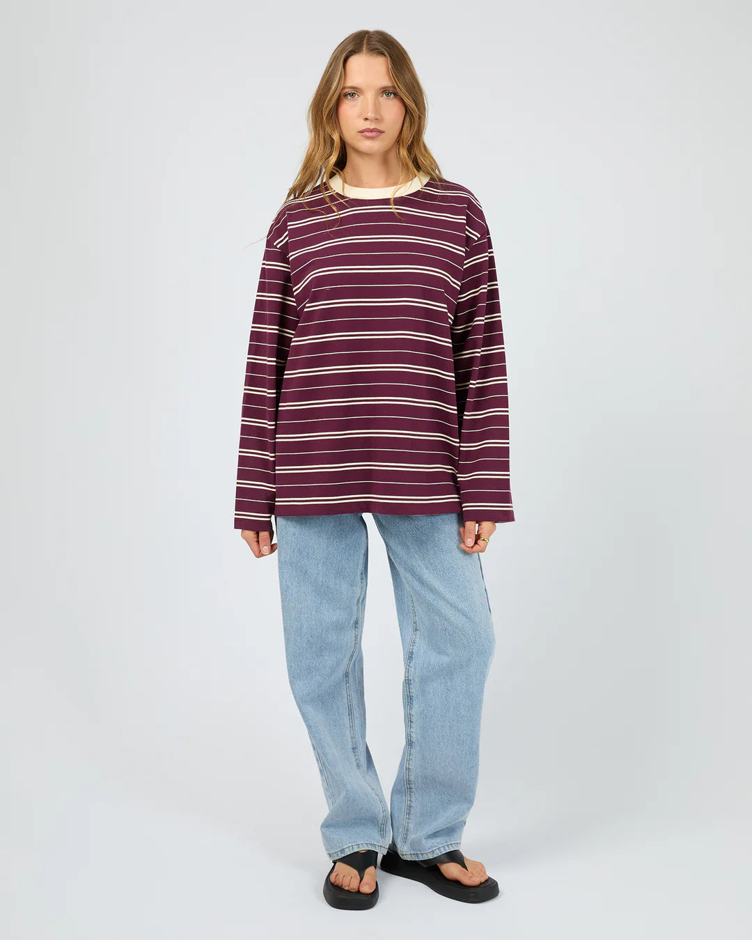 Silent Theory Stripe Long Sleeve Tee | Cherry