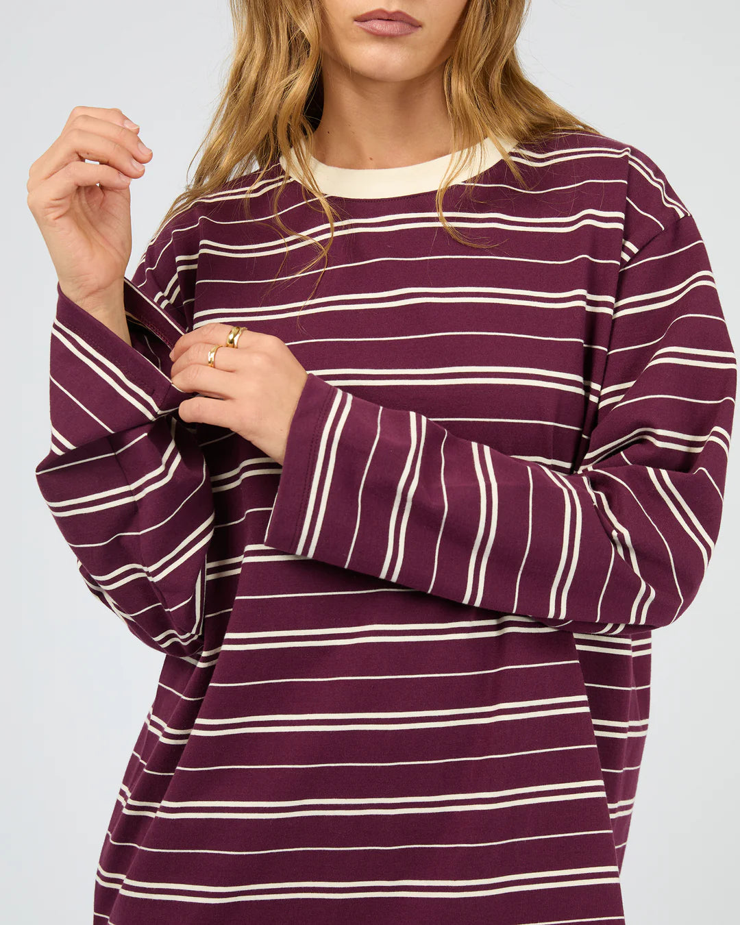 Silent Theory Stripe Long Sleeve Tee | Cherry