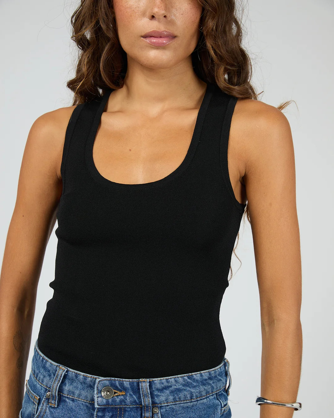 Silent Theory Ollie Scoop Knit Tank | Black