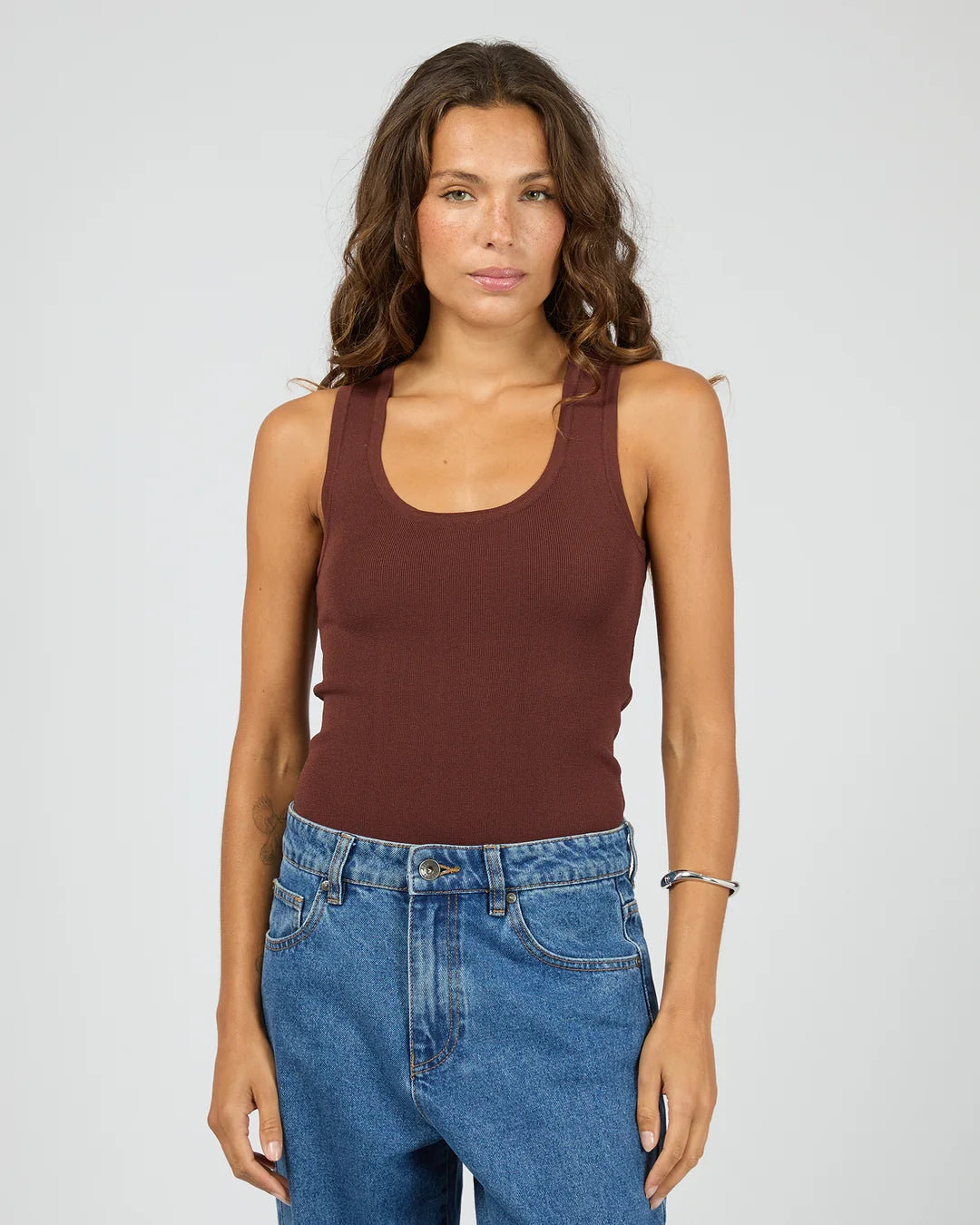 Silent Theory Ollie Scoop Knit Tank | Cherry